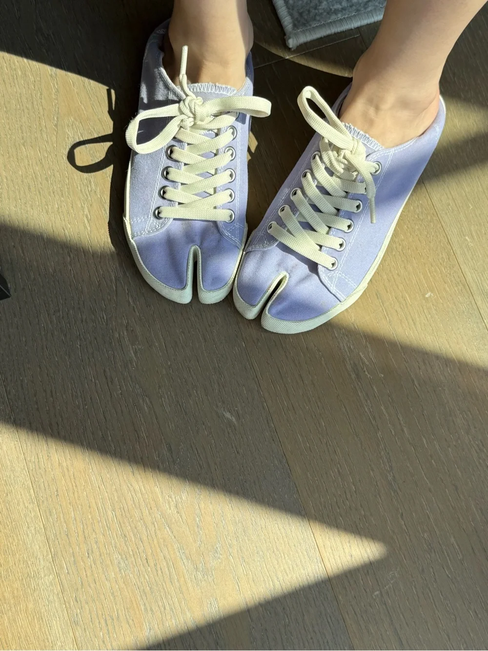 Maison Margiela Lavender Canvas Tabi Purple Sneakers
